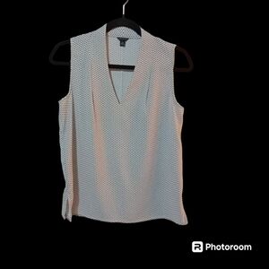 Ann Taylor white & black sleeveless top Ladies sz XS